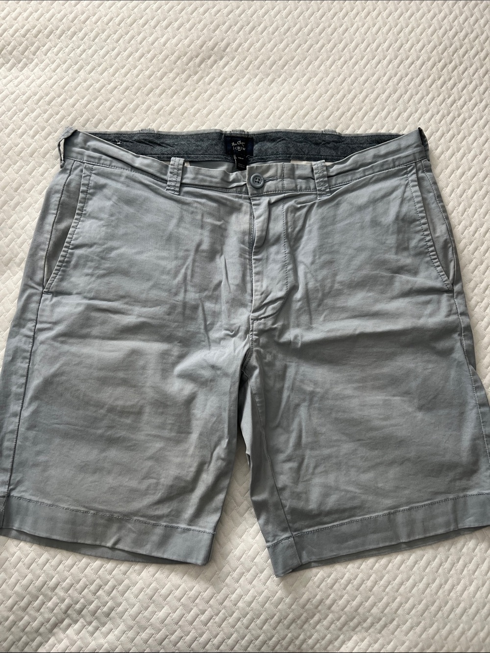 J. Crew Light Gray/Blue Chino Shorts size 34